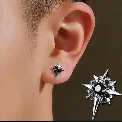 银耳耳钉气质韩国个性十字架男士耳饰单只简约耳钉