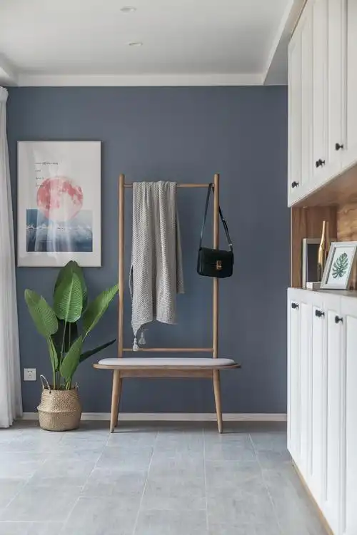 绿植插花 130平北欧风格家落地灯图片 130平简约混搭装修玄关图片