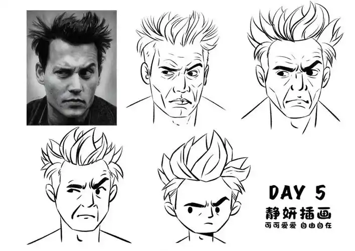 人物速写动态表情