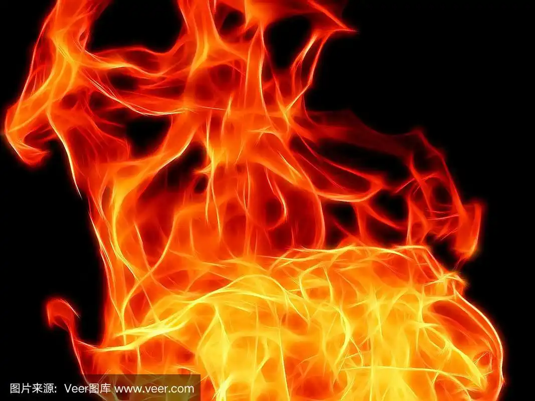 明亮的火焰火焰在黑色背景霓虹灯颜色