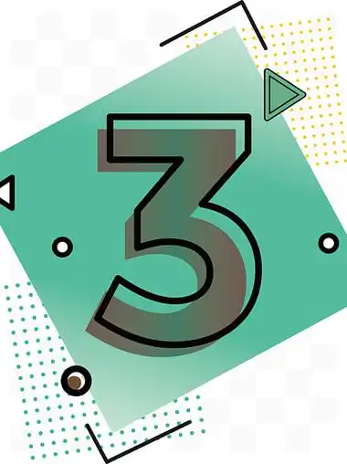 矢量绿色简约阿拉伯数字 i>3 /i>艺术字