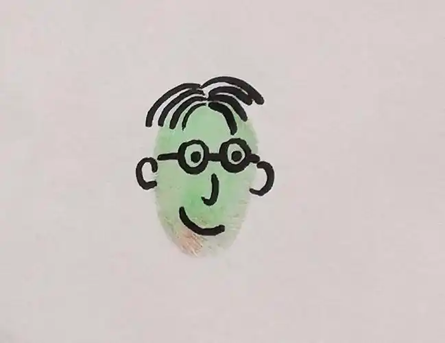 儿童学画画幼儿园创意美术指印画利用手指印创意手绘人物画的画画方法