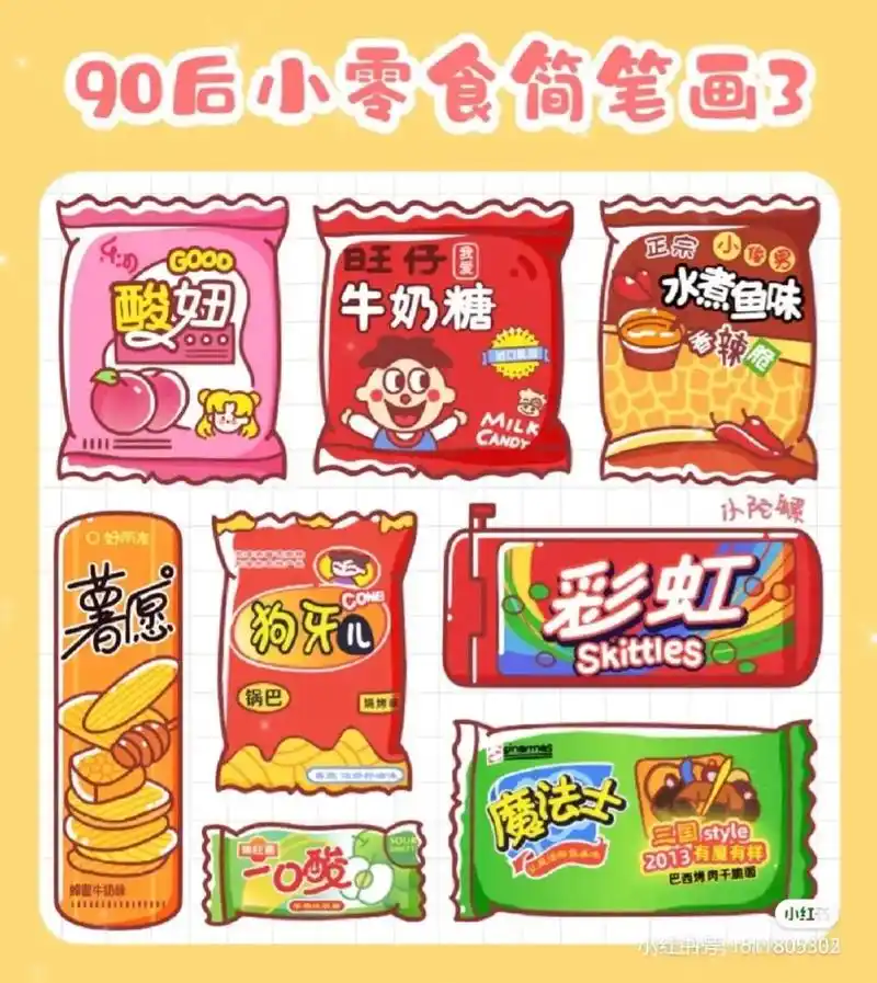 童年小零食简笔画 - 抖音