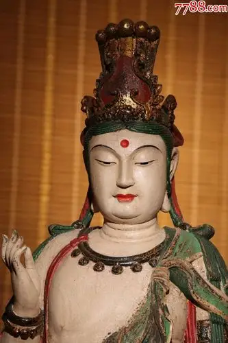 宋代矿物彩自在观音摆件,佛像/造像_第2张_7788佛像
