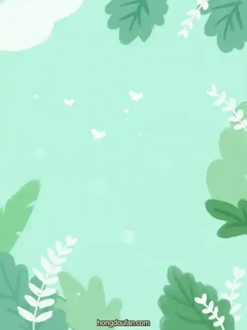 春天叶子蝴蝶田园主题的浅色a4背景图片 | 红豆饭小学生简笔画大全