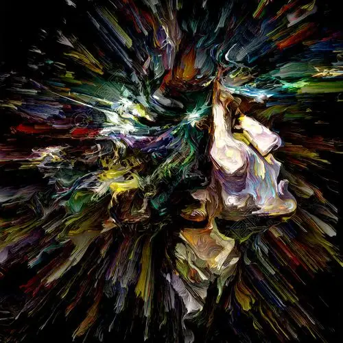 丰富的色彩漆系列关于艺术能量创造性和情感的抽象画象