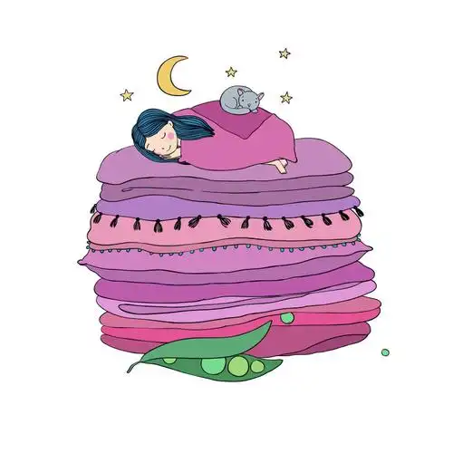 创意矢量豌豆公主卡通插图