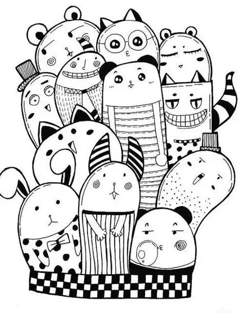 心一组简单涂鸦图案大全创意十足的简笔画图片儿童简笔画零二七艺考