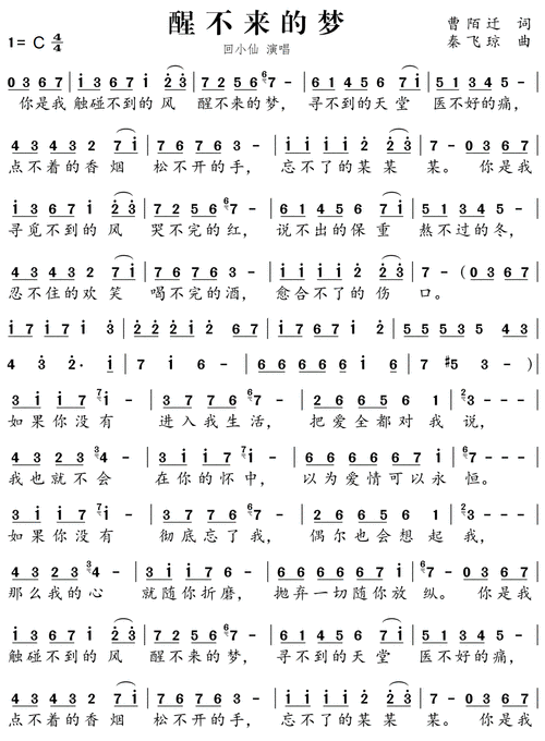 醒不来的梦-竖笛简谱