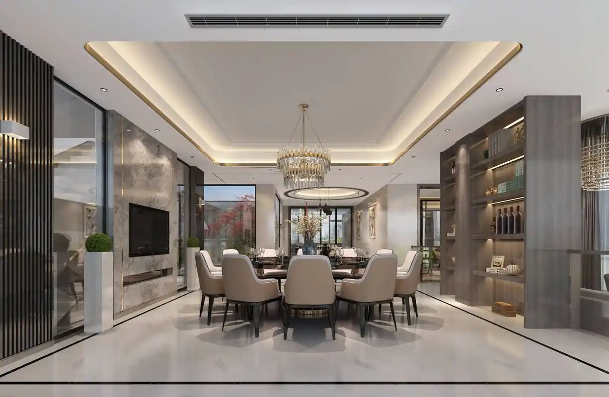 餐厅中式吊顶别墅装修