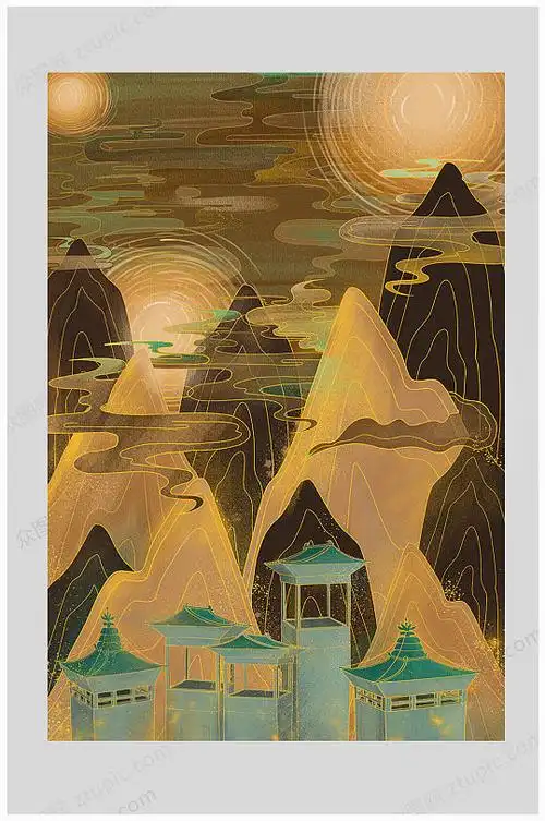 敦煌中国风手绘古风插画