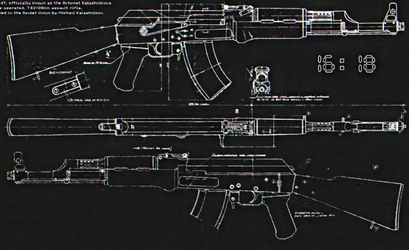 ak47枪械线图记时动态壁纸下载