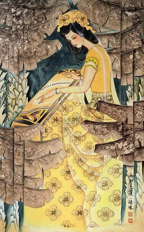 青年女画家 韩德珠 中国画〔工笔重彩人物〕 - 石墨阁 - 石墨阁