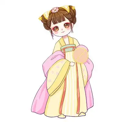 女孩家长会开学季小学生和书本插画素材手绘卡通脸谱古代人物彩色卡通