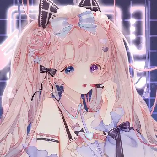 动漫图集女生头像仙气可爱动漫粉色系两个男人亲嘴的情侣头像好看头像