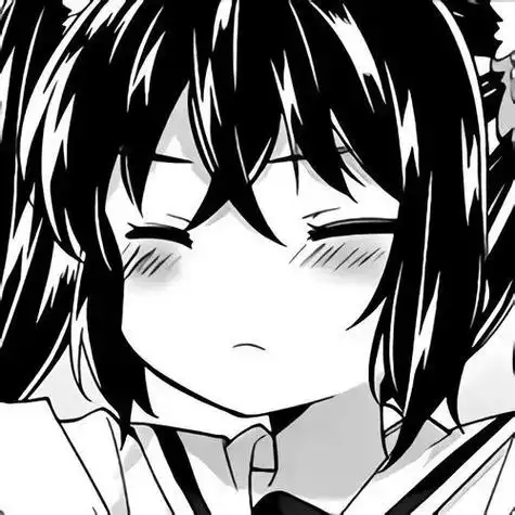 动漫女头日系漫画风黑白动漫女头像