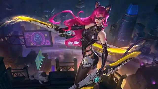 王者荣耀:s28赛季皮肤正式曝光,阿轲-暗夜猫娘新特效预览