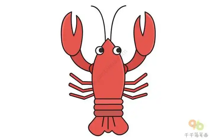 彩色简笔画大龙虾简笔画教程大龙虾简笔画怎么画简笔画一步一步画龙虾