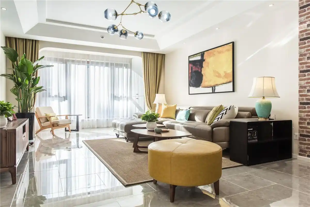 150㎡北欧混搭风客厅装修效果图