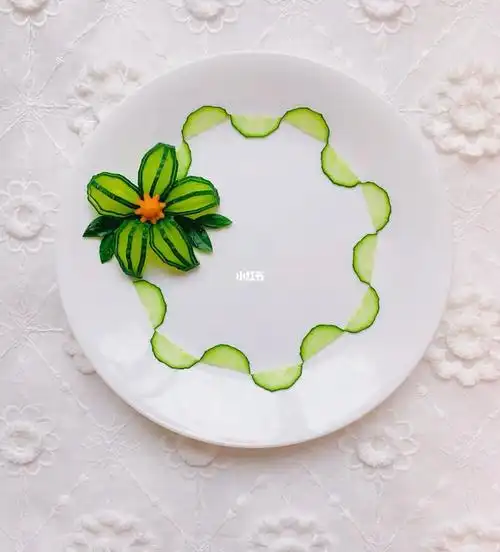 创意盘饰黄瓜摆盘围边
