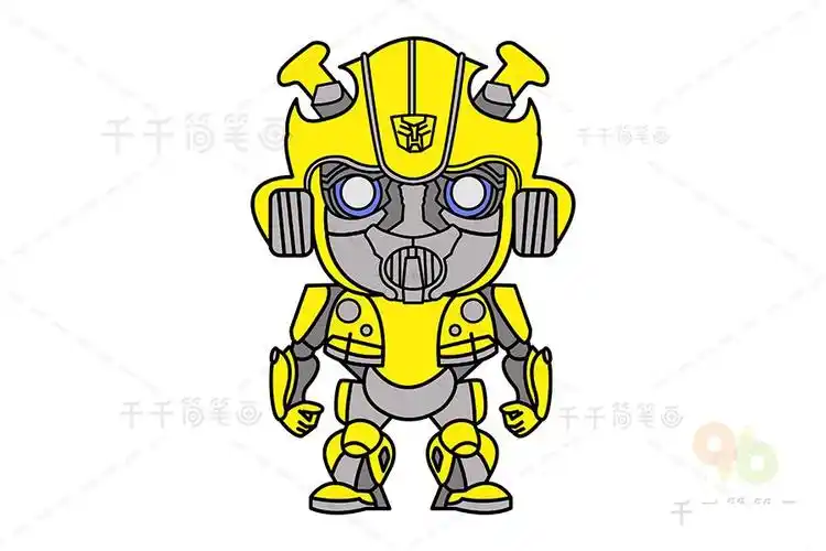 大黄蜂机器人简笔画 大黄蜂机器人简笔画简单变形金刚