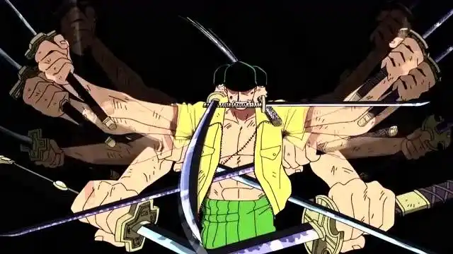 索隆的鬼气九刀流阿修罗,凭借气势产生鬼神幻影