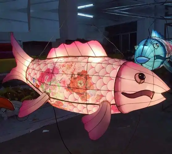 新年元宵节花灯鱼灯笼手工定制灯会鲤鱼发光铁艺彩灯大型灯展饰品