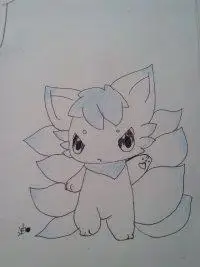 神奇宝贝的九尾简笔画