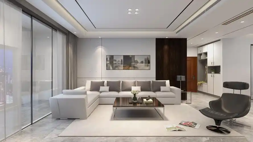 装修效果图_智慧城120极简风装修案例效果图-齐家典尚装修