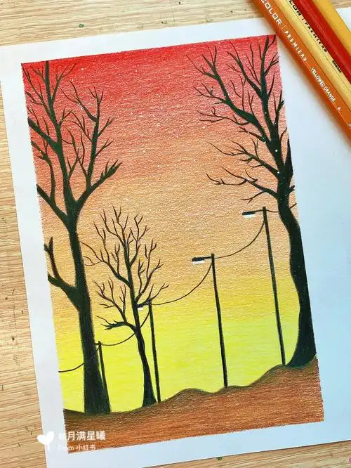 基础风景画#彩铅画  #手绘  #彩铅手绘  #风景画  #彩铅  #绘画过程