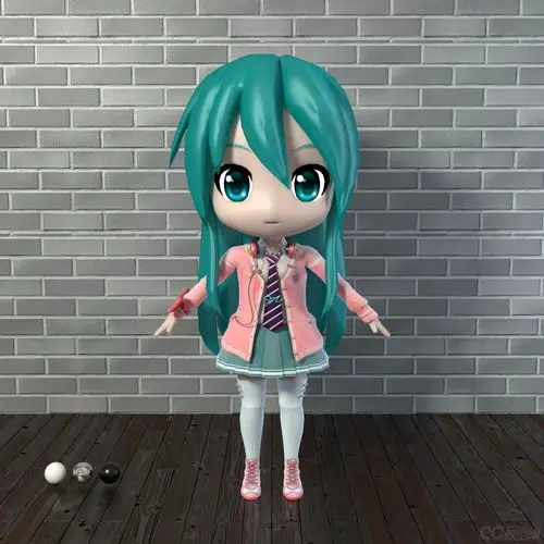 四个q版人物-卡通女孩-卡通模型-卡通角色-卡通人物-日漫 轻音少女米