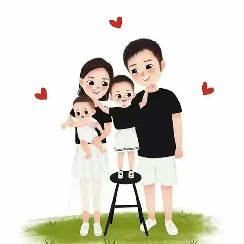 亲子头像一家四口 高清好看的一家四口微信头像图片_感情头像_头像屋