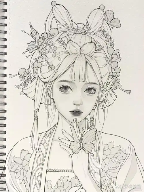 古风线稿练习/女生线稿