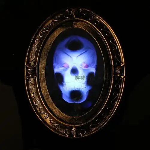 万圣节装饰品密室逃脱道具机关鬼屋恐怖骷髅魔法感应相框镜子魔镜