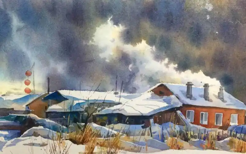 水彩画雪景水彩画雪景的画法步骤