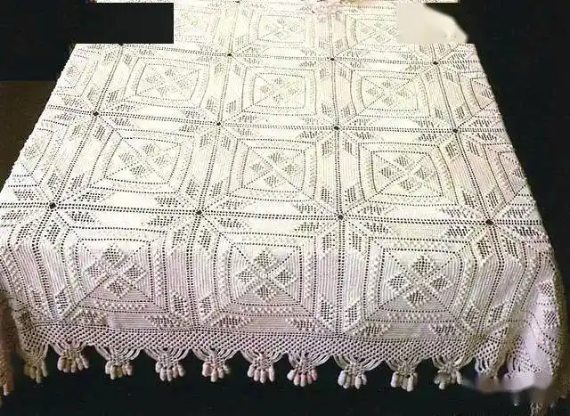 钩织床罩 附图解_床罩