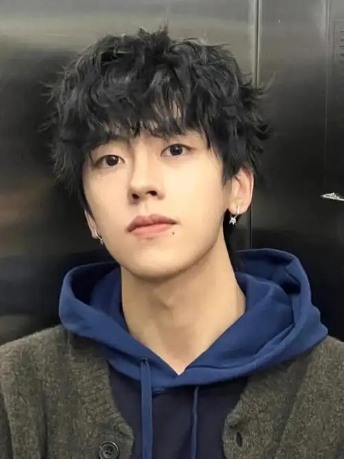 男生韩式气垫烫发型沙发自来卷也能烫成都理发店头顶自然蓬松高级感