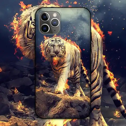 6s适用12xr霸气老虎手机机壳iphone11promax磨砂xs手机保护套