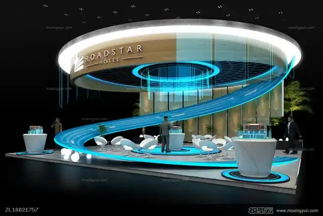 roadstar电子科技弧形弯曲展览展示展台模型