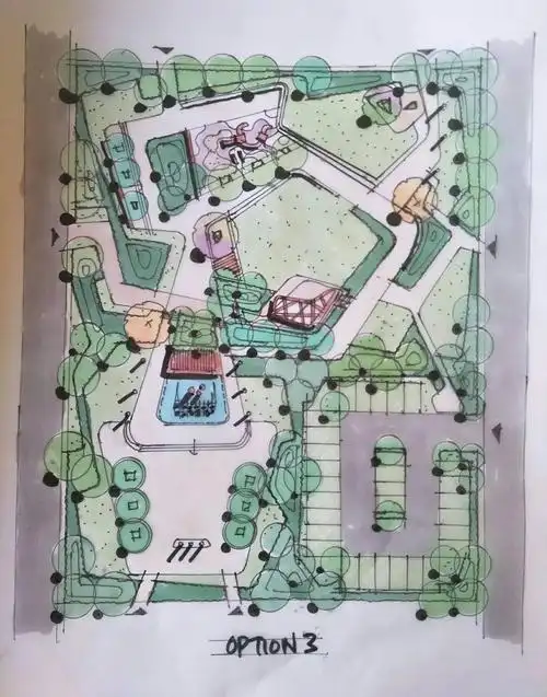 手绘景观平面图