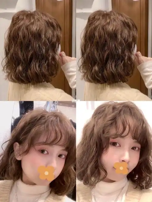 中短发烫发 蛋卷头 圆脸发型 显脸小发型 法式烫发宁波烫发 宁波染发