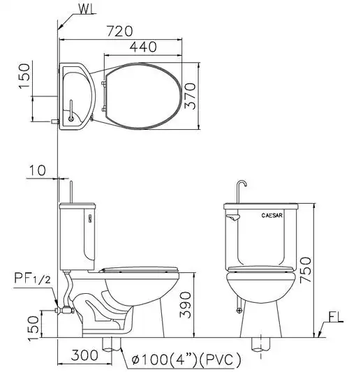 firenza翡冷翠系列 附洗手器省水马桶 cb1326