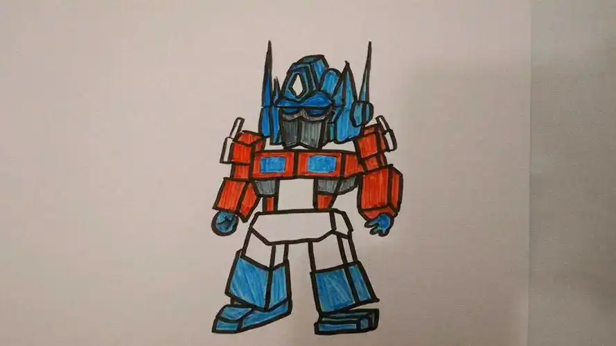 画一个汽车人的领袖擎天柱