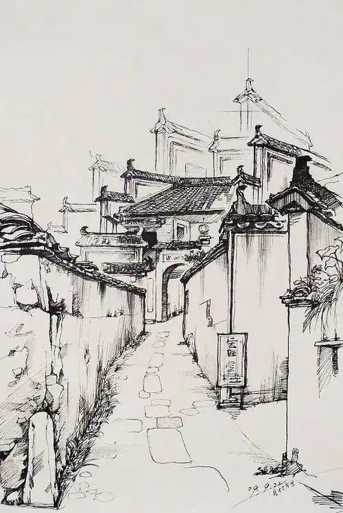 实践运用         以下作品分别属于哪种类型的透视,你可以尝试画一