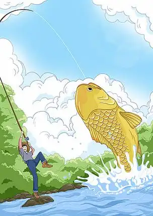 手绘插画旅游钓鱼海报背景素材可加文字