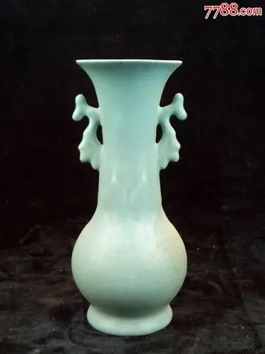 乡下收的宋代汝窑双耳瓶