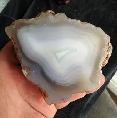 千蕊天然玛瑙把玩缠丝原石切片手把条纹白玛瑙实物摆件