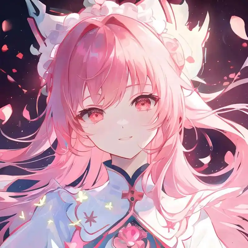 动漫女头|一看就很温柔的粉色女生动漫头像