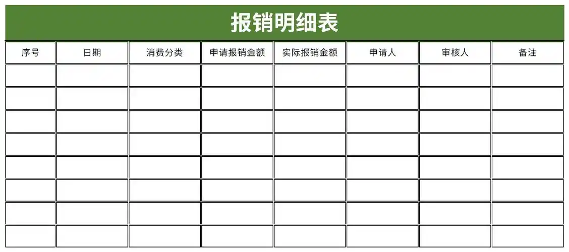 报销明细表免费下载_报销明细表excel模板下载-下载之家