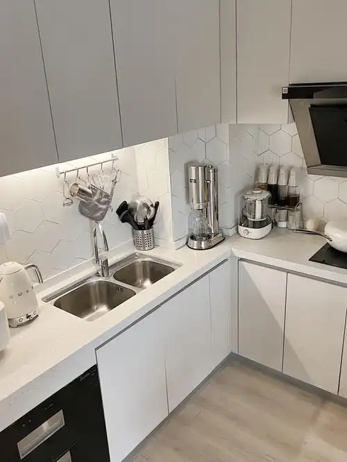 l型开放式厨房小户型白色系理想厨房